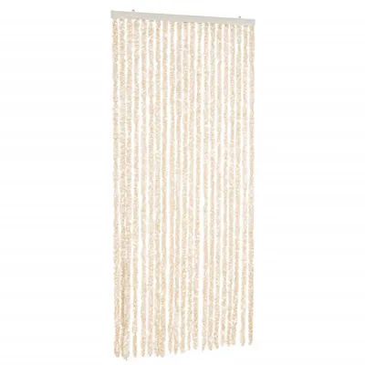 Image de vidaXL Rideau anti-mouches beige et blanc 90x200 cm chenille