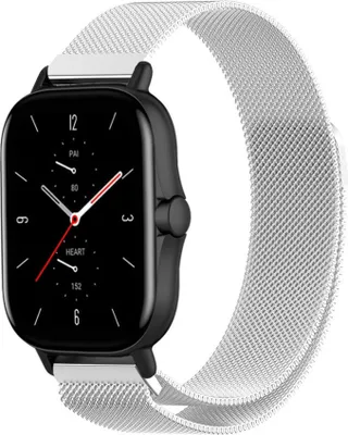 Produktbild von Strap-it Milanese Armband - Kompatibel mit Amazfit GTS 2 Armband Ersatzarmband Edelstahl - Armband mit Magnetverschluss - Hochwertiges Material - für Smartwatch 20mm Armband Silber