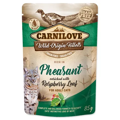 Produktbild von CARNILOVE CAT POUCH Nasses Katzenfutter Fasan Himbeerblatt 85 g