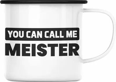 Produktbild von Trendation - Meister Prüfung Bestanden Geschenk Meisterprüfung Emaille Tasse Mann Metallbauer Dachdecker Elektrotechnik Schreiner Elektronik Maler (Schwarz)