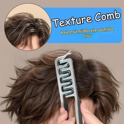 Produktbild von 2 Texturkämme, Stylingkämme mit Textur | Breitzahnkämme für Locken, Haarkämme für Frauen und Männer, Haarstyling für den Salon