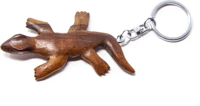 Produktbild von Schlüsselanhänger aus Holz - Komodowaran