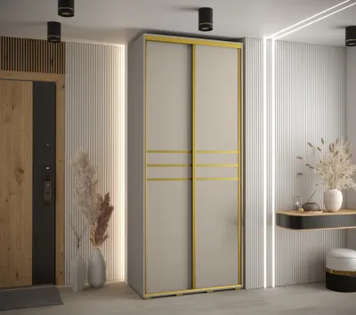 Produktbild von Kleiderschrank INDIRA 10 - 120/45 cm, Kaschmir/Gold