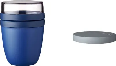 Produktbild von Mepal | Lunchpot Switch Ellipse | mach aus deinem Lunchpot einen Snackpot | praktischer Müslibecher | geeignet für Tiefkühler, Mikrowelle & Spülmaschine | Vivid Blue