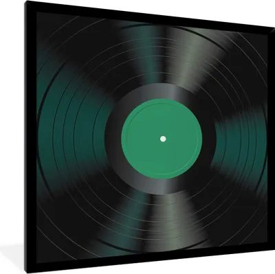 Produktbild von MuchoWow® Gerahmtes Poster Vinyl - Platte - LP - Retro - Türkis 40x40 cm - Poster mit Schwarzem Bilderrahmen Wandposter Rahmen Foto Bilder - Mit Rahmen - Wanddekoration Schlafzimmer