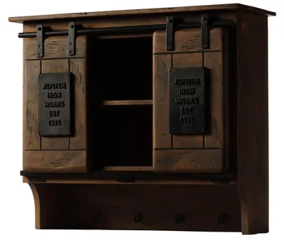 Produktbild von MASSIVMOEBEL24.DE Wandgarderobe Mango 90x30x75 braun lackiert RAILWAY #454