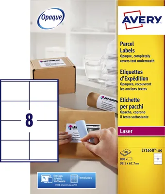 Obrázok produktu pre Avery - Etiketa L7165B-100 99,1 x 67,7 mm Blockout 800 kusov
