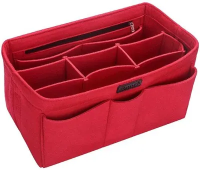 Zdjęcie produktu dla Organizer do torebki z filcową wkładką dla kobiet, czerwony, rozmiar M