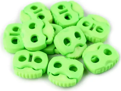 10 Stück Kordelstopper mit zwei Löchern neongrün