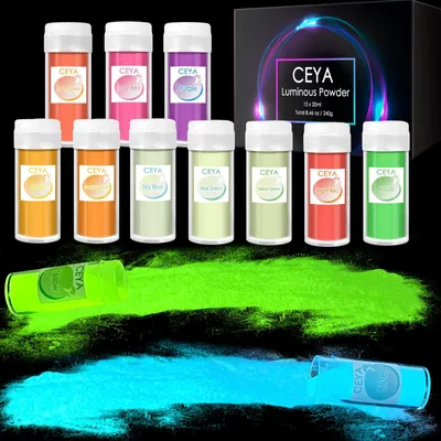 Imagen del producto de Set de polvo fluorescente, 12 colores, 240 gramos