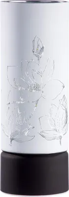 Obrázek produktu pro GILDE Lucerna (LED), válcová, "Flower", květinový design, sklo, bílá, , v. 25 cm, hl. 9 cm 40748