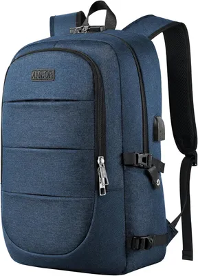Productafbeelding van Laptoprugzak met diefstalbescherming, geschikt voor laptops tot 17,3 inch, waterdicht, ideaal voor werk en reizen