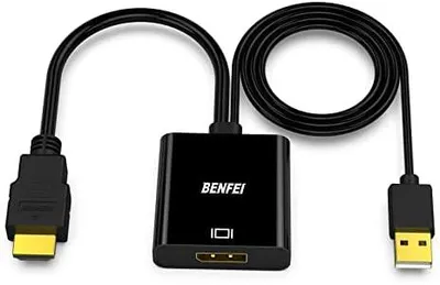 Produktbild von HDMI Computer auf Displayport Monitor Adapter 4K@60Hz / 2K@144Hz / 1080P@165Hz, Unidirektional aktive HDMI zu Displayport Konverter mit Audio, für Laptop/Xbox 360