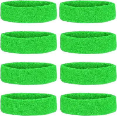 Produktbild von Sport-Sweatband-Set - 8 Stück - für Basketball, Tennis, Fitness, Training - grün