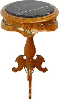 Casa Padrino Barock Beistelltisch Baroque Empire Table Marble Black Brown Braun Schwarz Marmor Marmorplatte Tisch Antik Stil