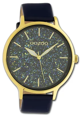 Imagen del producto de Oozoo Damenuhr: Reloj de pulsera para mujer, correa de cuero azul oscuro, movimiento de cuarzo, esfera analógica, modelo D3UOC10662