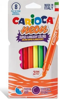 Obrázek produktu pro Carioca Neon, Jemný / střední, Vícebarevný, Kuličkový hrot, 1 mm, 4,7 mm, Kulatý