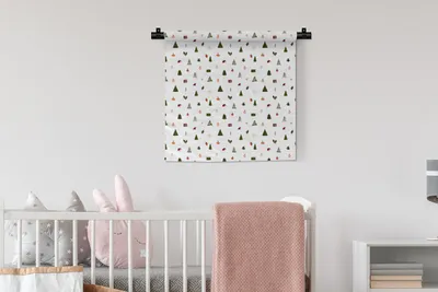 Produktbild von MuchoWow® Wandteppich Wandbehang Winter - Muster - Weiß 60x60 cm Tapisserie Dekoration Wandtuch - Dekorationen - Wand Decke