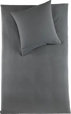 Produktbild von Hochwertige Musselin Bettwäsche Baumwolle 135x200 80x80cm Dunkelgrau: 4 tlg.