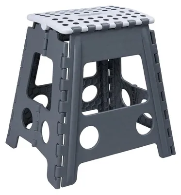 Produktbild von Faltbarer Fußhocker, Grau, 32 cm, mit rutschfester Unterseite