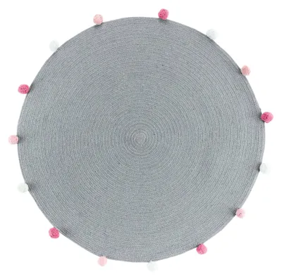 Produktbild von Kinderteppich mit Pompons POMPOMPARTY, rund, Ø 90 cm