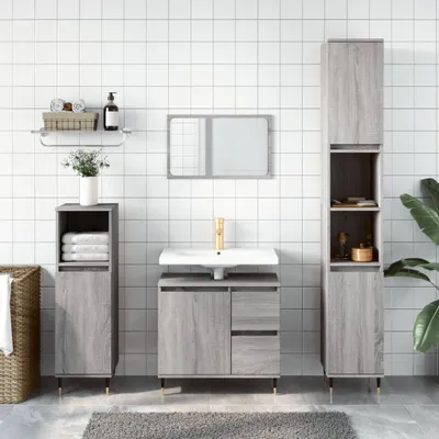 Produktbild von ZMH Badschrank Grau Sonoma 65x33x60 cm Holzwerkstoff