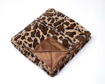 Produktbild von Fleecedecke - Fleece plaid - 150 x 200 - super weich - 280 g/m² - Brauner Leopard - Luxus