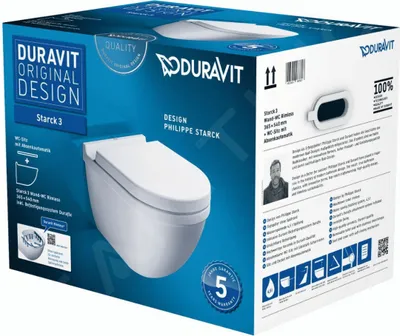 Produktbild von DURAVIT 45270900A1 WWC-Set Starck 3, rimless, Durafix