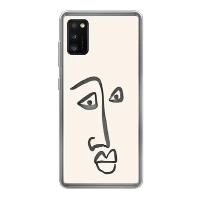 Produktbild von MuchoWow® Handyhülle Schutzhülle Hülle für Samsung Galaxy A41 Gesicht - Augen - Strichzeichnung Silikon Softcase Handy Hülle - Mobiltelefon