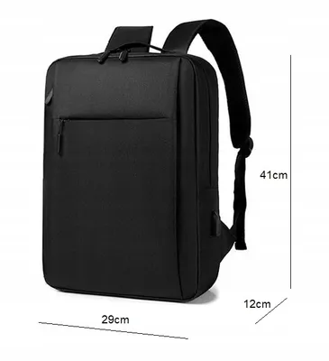 Image de Sac à dos urbain spacieux pour ordinateur portable scolaire, USB, noir