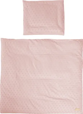 Produktbild von roba‘s organic 2-teilige Wiegenbettwäsche 'Lil Planet' rosa/mauve, 80x80cm, Jersey GOTS