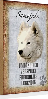 Produktbild von Holzschild Spruch 20x30cm Samojede Hund