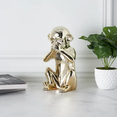 Produktbild von Goldene Affenstatue, Höhe 30 cm