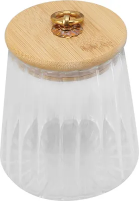 Image de boîte à thé en verre transparent 580ml avec couvercle hermétique en bambou pour le comptoir de cuisine