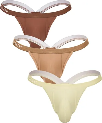 Produktbild von SUKREW - Herren Thongs Unterwäsche - Bubble Thong Vorteilspack Espresso + Cortado + Cappuccino - Größe XL