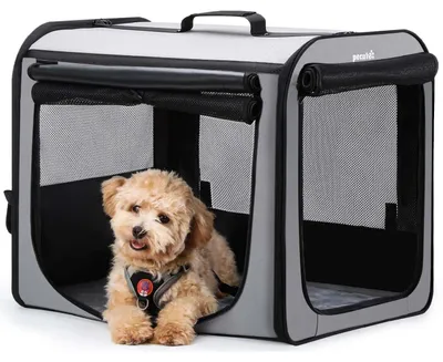 Produktbild von Hundetransportbox faltbar 61 x 52 x 45 cm Grau