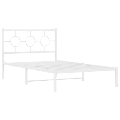 Obrázek produktu pro Kovový rám postele s čelem bílý 107 x 203 cm