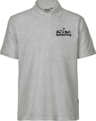 Produktbild von Huuraa Herren Polo Shirt Spiekeroog Strandmotiv XL Sport Grey Bio Baumwolle Fairtrade Poloshirt Geschenkidee