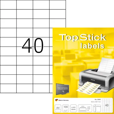 Produktbild von TopStick -  Etiket  8698 52.5x29.7mm wit 4000st