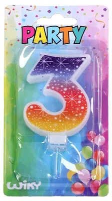 Obrázok produktu pre Párty sviečka číslo 3 hviezdy