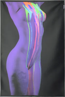 Produktbild von PSYWORK Schwarzlicht Stoffposter Neon "Nude Girl UV Color Splash 1", 60x90cm