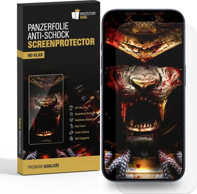 Produktbild von 1x Panzerfolie für iPhone 17 Anti-Shock HD klar Displayschutz Schutzfolie Screen-Protector, Anti-Kratz, Anti-Schmutz