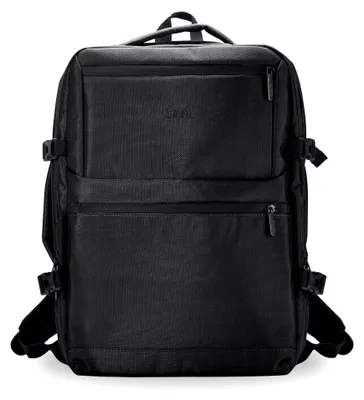 Produktbild von Battersea Untersitz-Rucksack in Schwarz – Leichter Reiserucksack mit gepolsterten Schultergurten und Trolleygurt – Handgepäck für Ryanair – 40 x 28 x 15 cm, 17 l