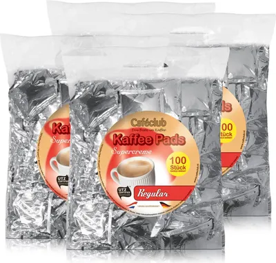 Produktbild von 4x Cafeclub Regular Kaffeepads Megabeutel je 100 stk. normale Röstung