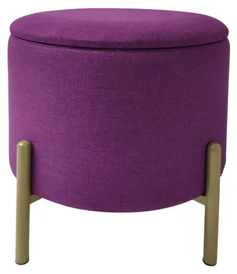 Produktbild von ECHTWERK Sitzhocker Logan mit hochwertigem Oberflächenbezug aus Polyester, Aufbewahrungsfunktion, 40 x 40 x 40 cm, bis 150 kg, Beere, EW-RH-0431B