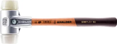 Produktbild von HALDER SIMPLEX Superplastik / Kunststoffhammer mit Aluminiumgehäuse und Holzstiel - D=50 mm - 3178.050