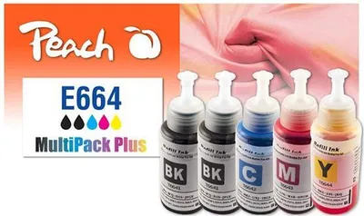 Produktbild von Peach 321205, Standardertrag, Schwarz, Cyan, Magenta, Gelb, 70 ml, 70 ml, 5 Stück(e), Multipack