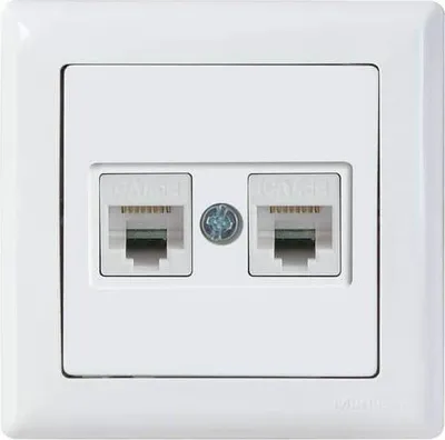 Produktbild von Mutlusan Daria Datenbuchse 2-fach CAT6 Internet Netzwerk Weiss