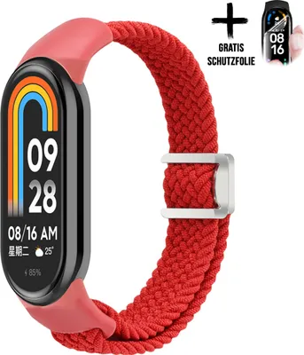 Produktbild von Armband Für Xiaomi Smart Band 8 9 * Rot * Nylon Magnet Uhrenarmband Armband Zubehör Ersatz Moe-Pley™
