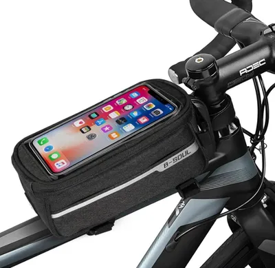 Produktbild von Fahrradtaschen - Wasserdichte Tasche Fahrradausrüstung TPU-Bildschirm Multifunktional Zum Radfahren geeignet Für Fahrradnavigation geeignet Schwarz